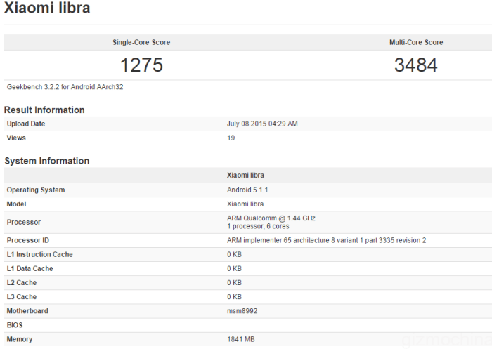 Xiaomi mi 4i gfxbench