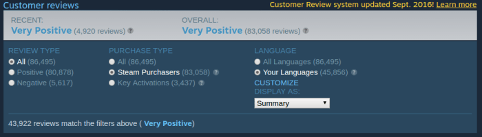 Steam review system overhaul