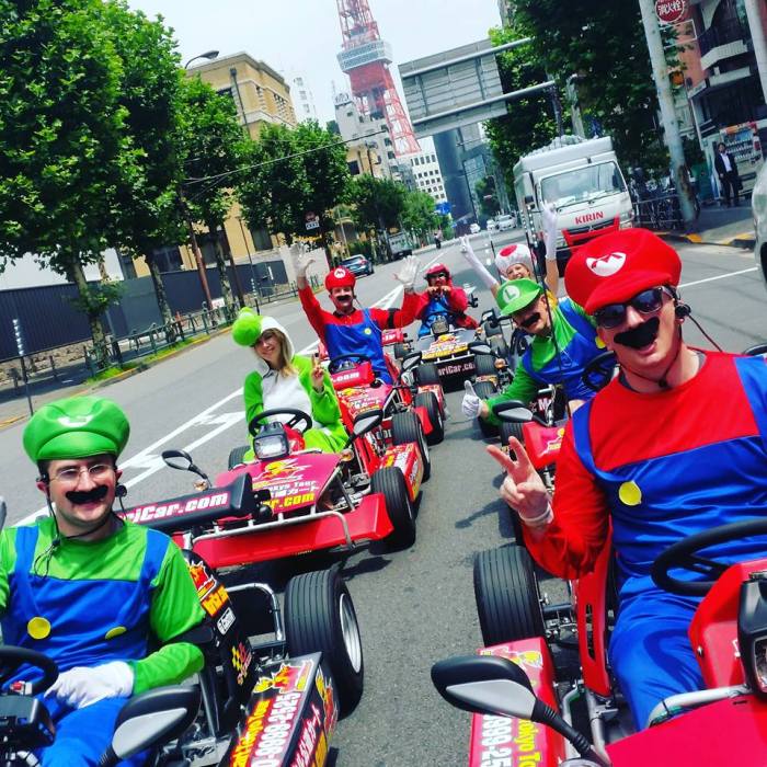 Mario kart race happens in tokyo