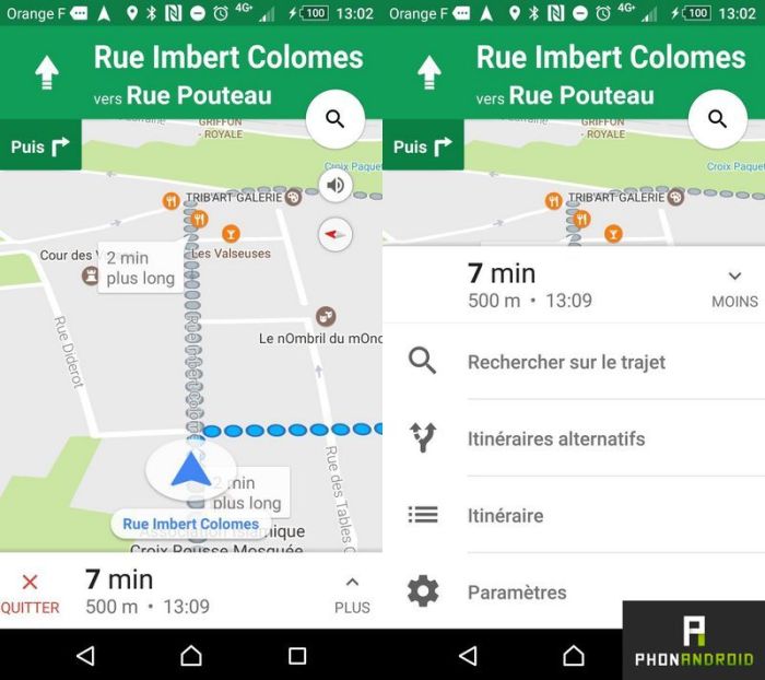 Google maps beta explore interface