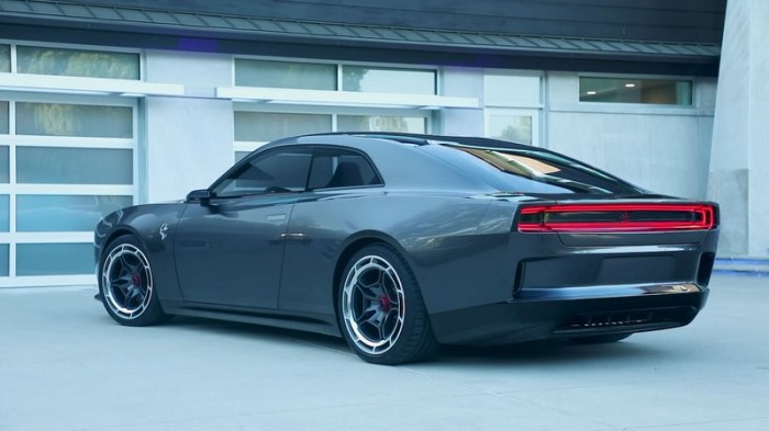 The 2024 all electric dodge charger debuts with muscle car donuts drifts and even a hellcat rumble