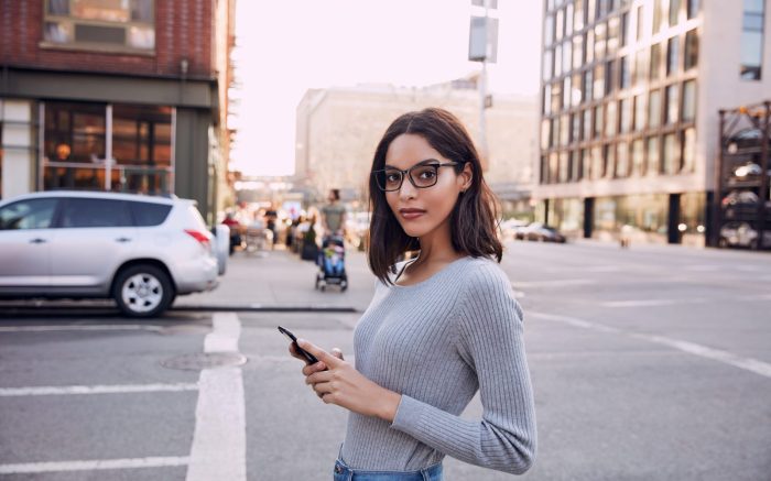 Glasses use oled screens to show fake eyes