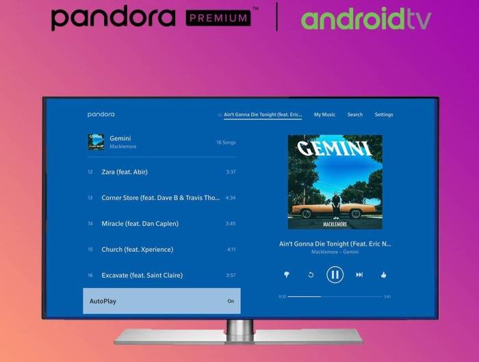 Pandoras new android tv app music heaven