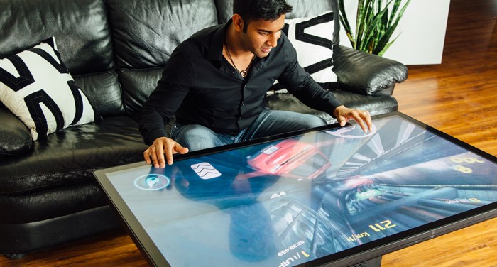 Ideum multitouch coffee table runs on android