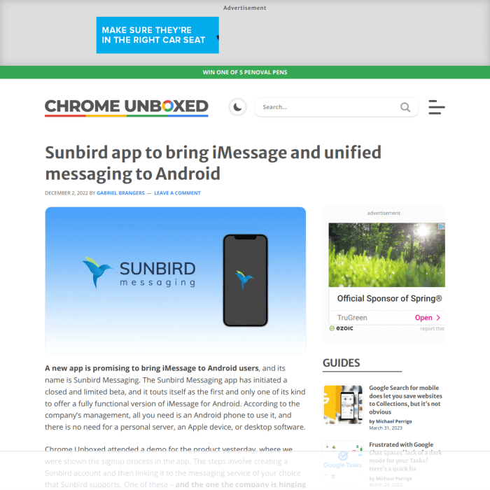 Sunbird pauses its efforts to bring imessage to android amid security worries