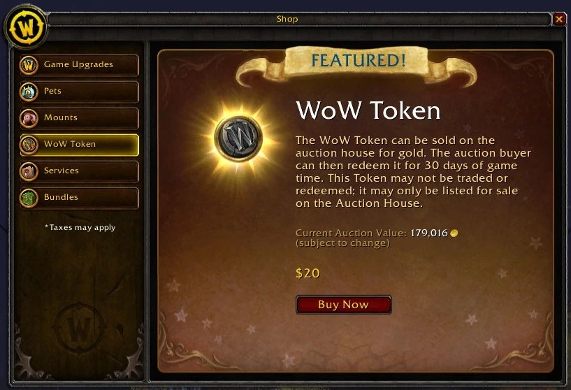 Blizzard introducing wow tokens to world of warcraft 7th april