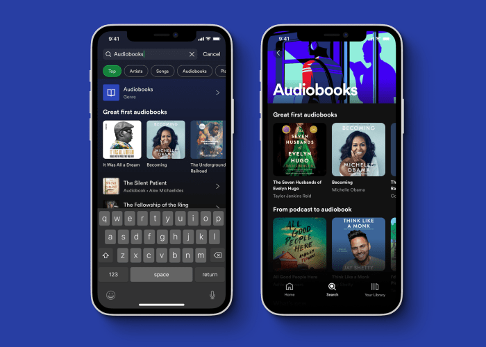 Spotify launches a 9 99 mo standalone audiobooks service for its free users