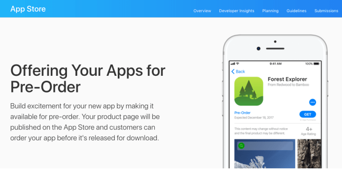 Apple offer apps for pre orders