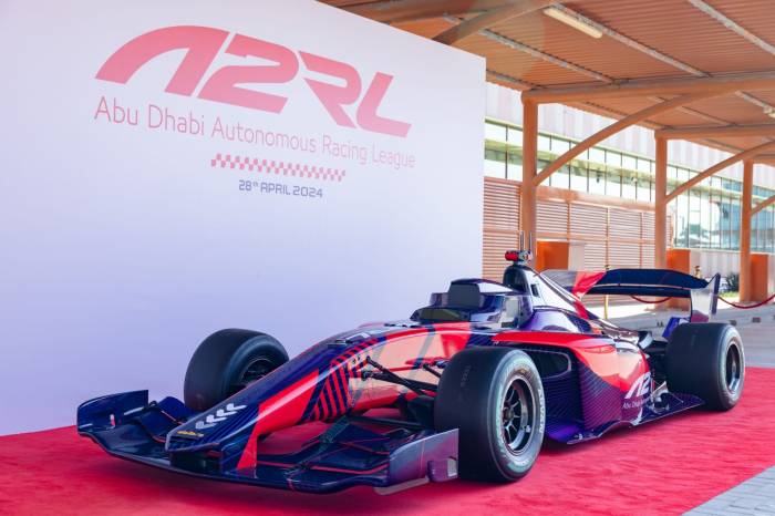 Inside autonomous racing league event self driving car against formula 1 driver