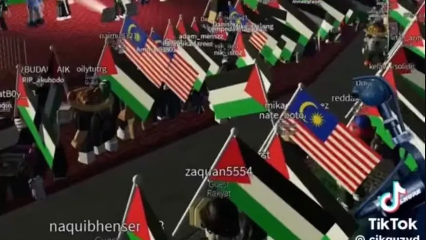 Roblox palestine protest