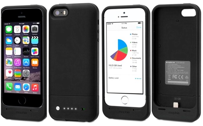 Mophie space pack for iphone couples external battery with additional storage