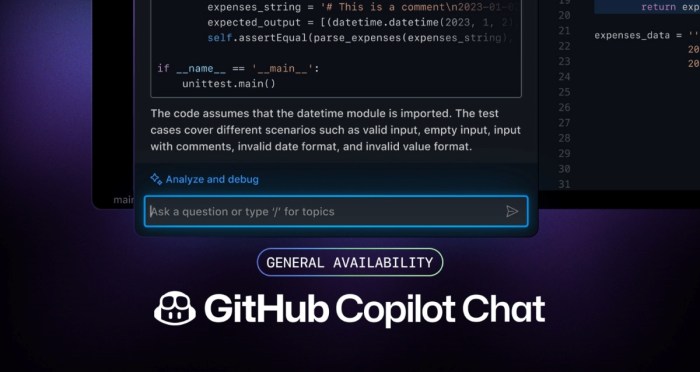 Github makes copilot chat generally available letting devs ask questions about code