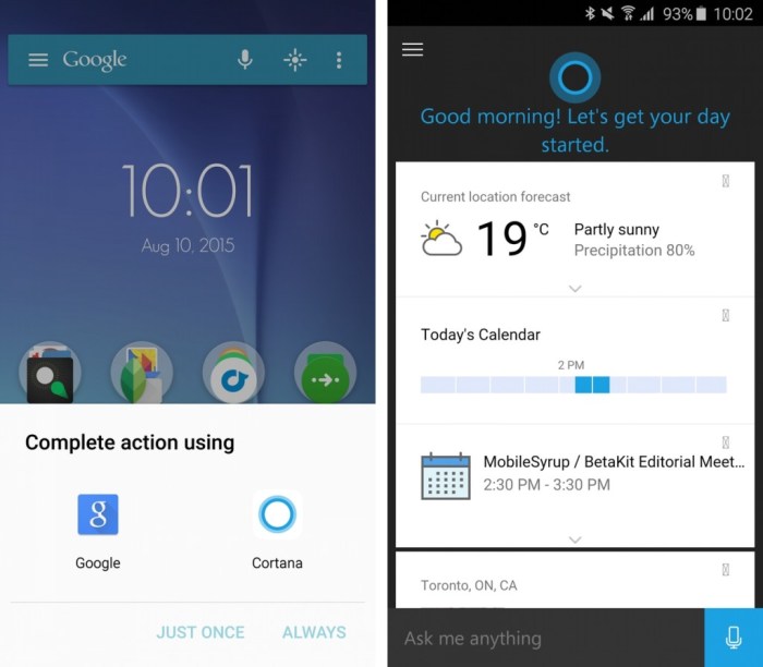 Cortana android port demonstrated