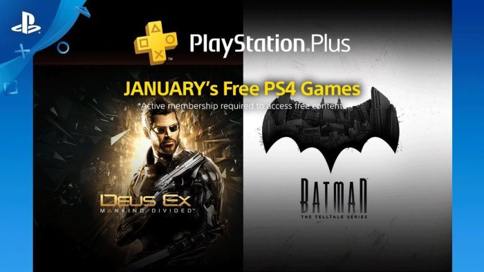 Playstation plus free games for january 2018