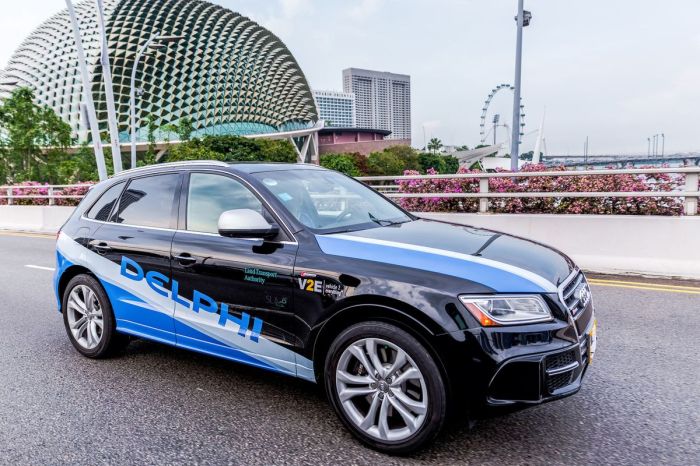 Delphi self driving car service enters testing in singapore