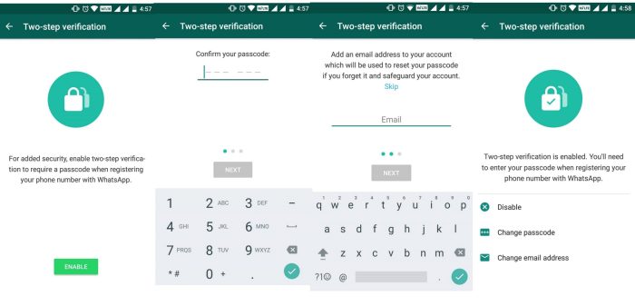 Two factor authentication whatsapp