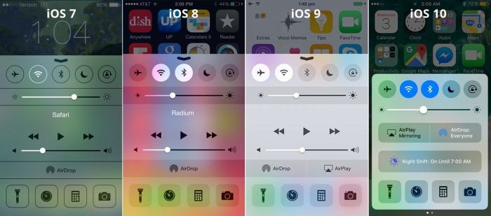 Ios 11 2 explain control center wifi bluetooth