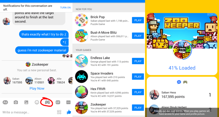 Facebook messenger may soon allow you to play games