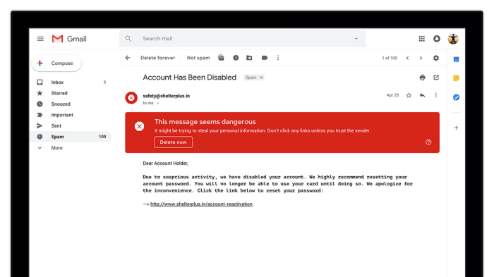 Google new security warnings gmail