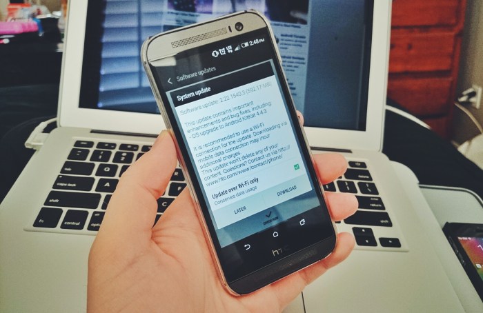 Verizon htc one m8 software update arriving soon