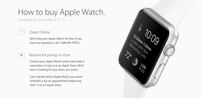 Apple watch in store purchase