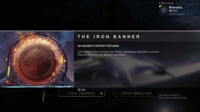 Destiny iron banner returning on april 28th