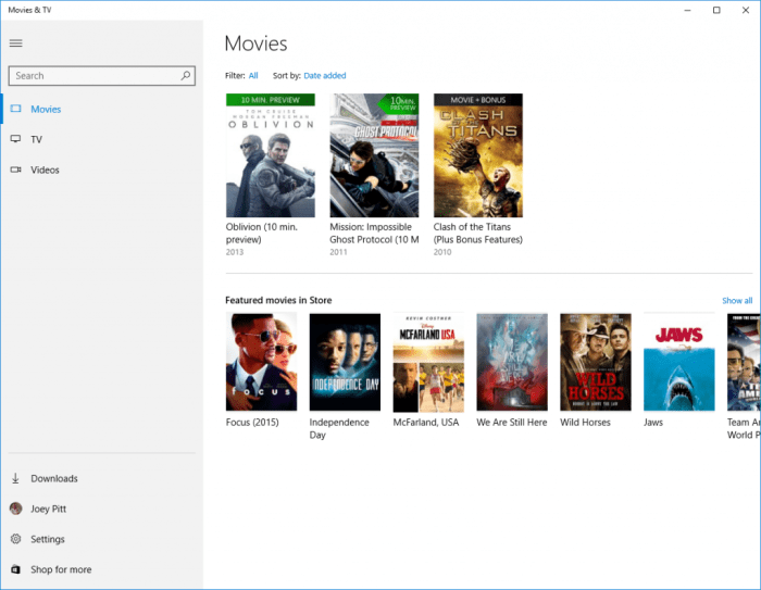 Unified store in windows 10 brings music movies and tv under one umbrella