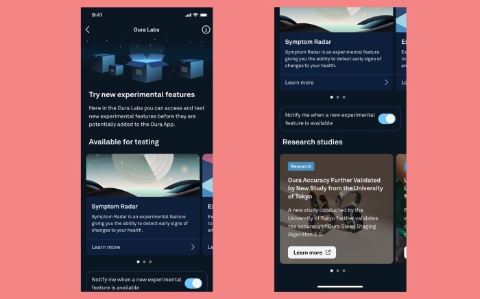 Oura launches a new labs section to test out new features