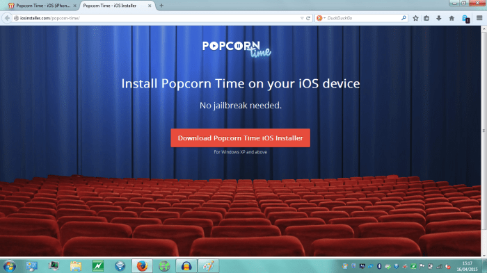 Popcorn time for ios can now be installed without jailbreaking