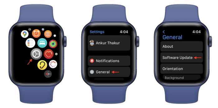 First apple watch software update released