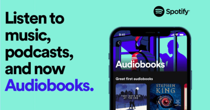 Spotify to include a selection of audiobooks with its premium subscription