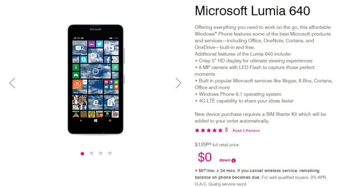 Lumia 640 launched by cricket wireless for 130