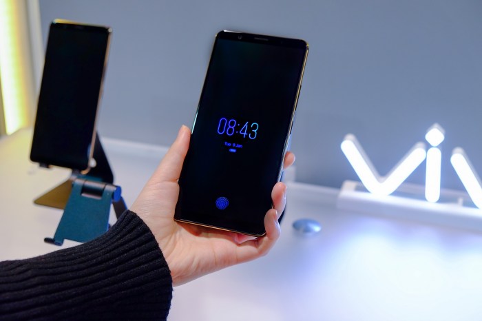 Vivo smartphone in display fingerprint scanner