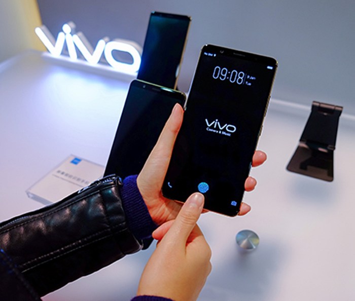 Vivo smartphone in display fingerprint scanner