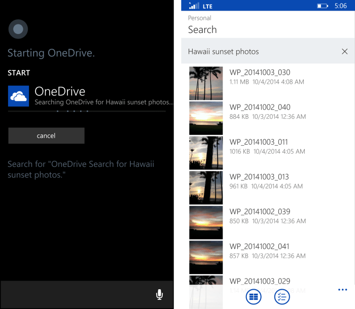 Onedrive cortana support update