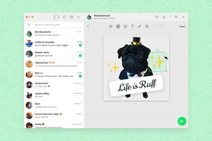 Whatsapp is rolling out an in app tool for making custom stickers