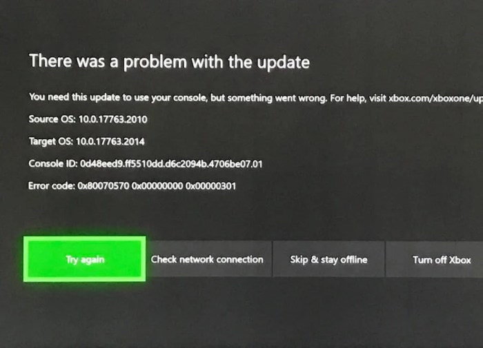 Xbox one update results in black screen bug