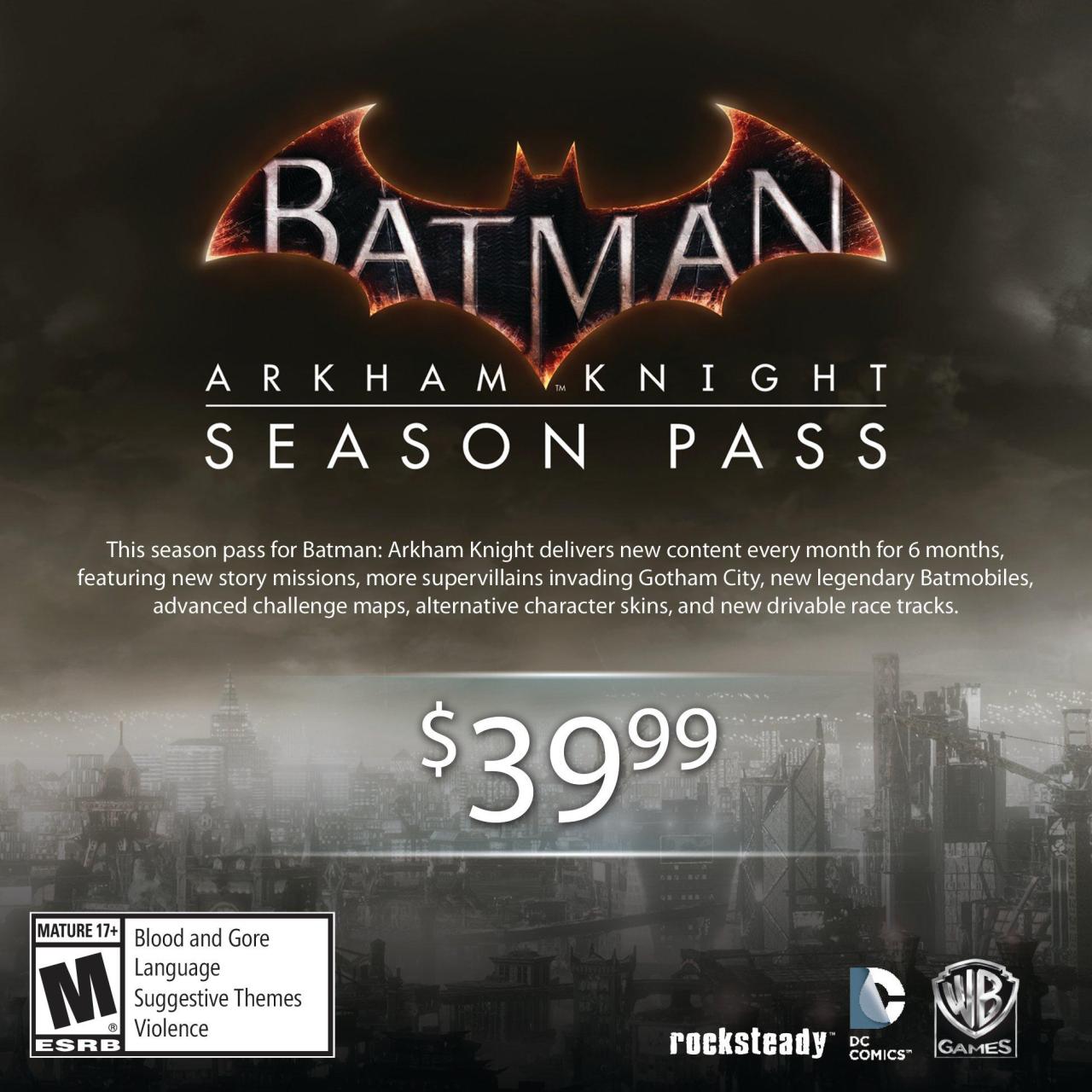 Retailer exclusive content included in batman arkham knight season pass