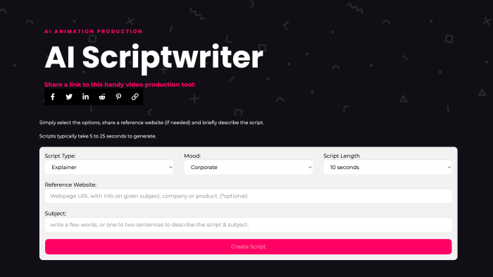 Short film ai to write script