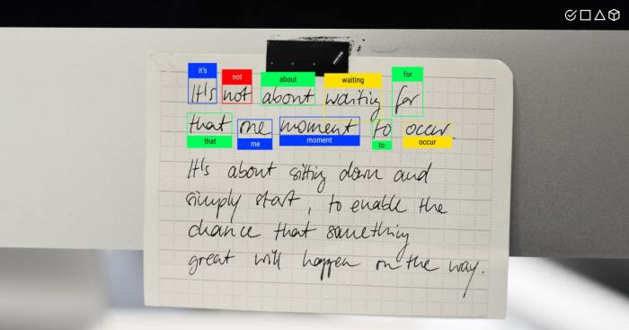 Seeing ai updated handwriting recognition