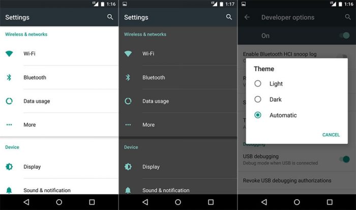 Android m settings theme