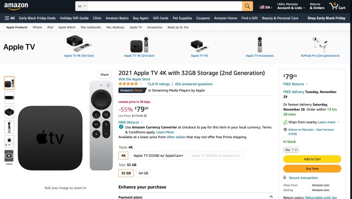 Apple tv 4k sold out on amazon