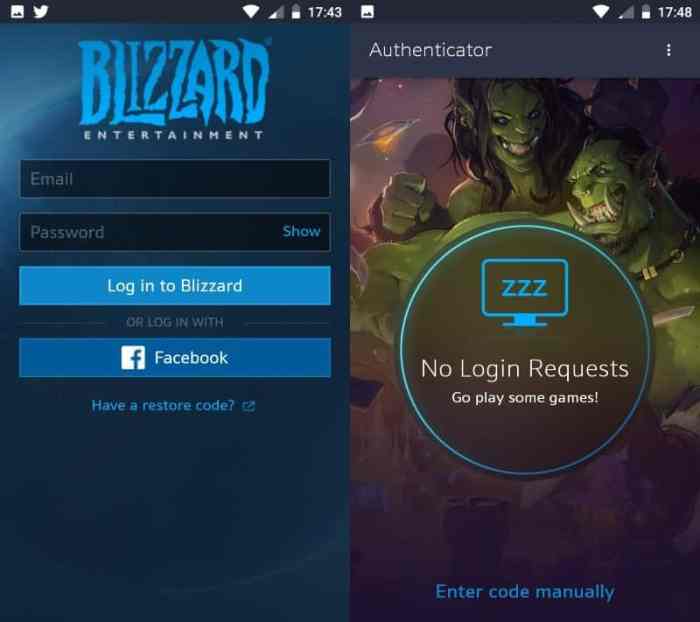 Blizzard authenticator battle net account