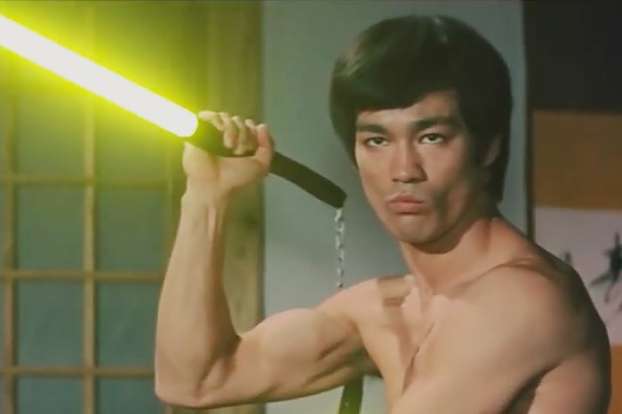 Bruce lee wielding lightsabers video