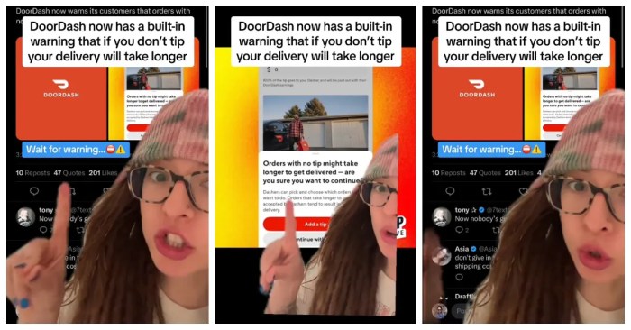 Doordash tests warning non tippers that their order could be slow to arrive