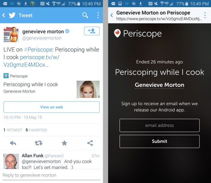 Periscope for android coming soon