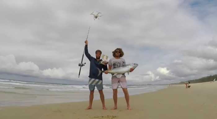 Guys use a drone to fish for tuna