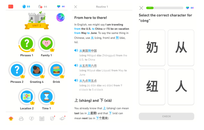 Duolingo adds mandarin course to app