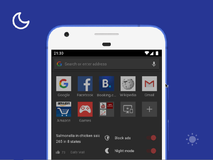 Opera mini 8 offers private mode night mode new looks