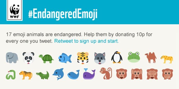 Wwf wants you to tweet emoji to help save endangered animals